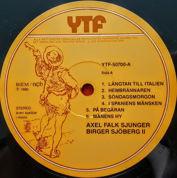 Axel Falk : Sjunger Birger Sjöberg II (LP, Album)