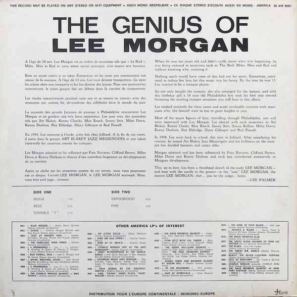 Lee Morgan : The Genius Of Lee Morgan (LP, Comp, Mono)