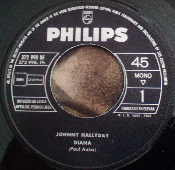 Johnny Hallyday : Diana / Maybelyne (7", Single, Mono)