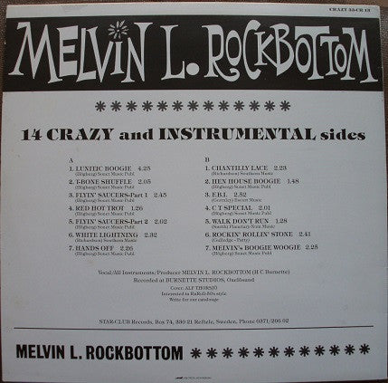 Melvin L. Rockbottom : Lunatic Boogie (LP, Album)
