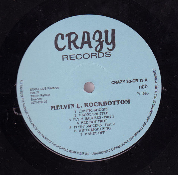 Melvin L. Rockbottom : Lunatic Boogie (LP, Album)