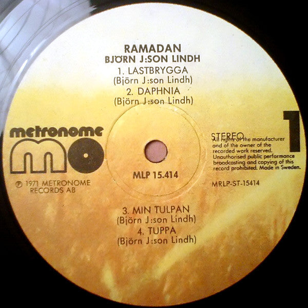 Björn J:Son Lindh : Ramadan (LP, Album, RE)