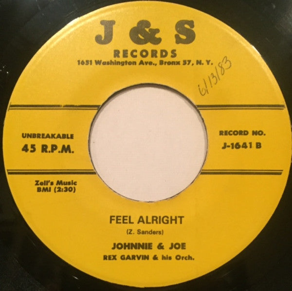 Johnnie & Joe : I'll Be Spinning / Feel Alright (7", Unofficial)