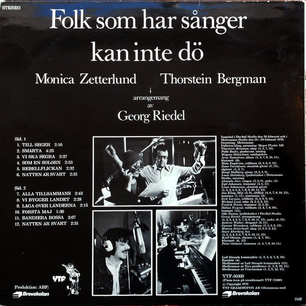 Monica Zetterlund / Thorstein Bergman : Folk Som Har Sånger Kan Inte Dö (LP)