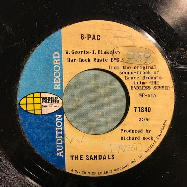 The Sandals : Theme From Endless Summer / 6-Pac (7", Single, Promo)