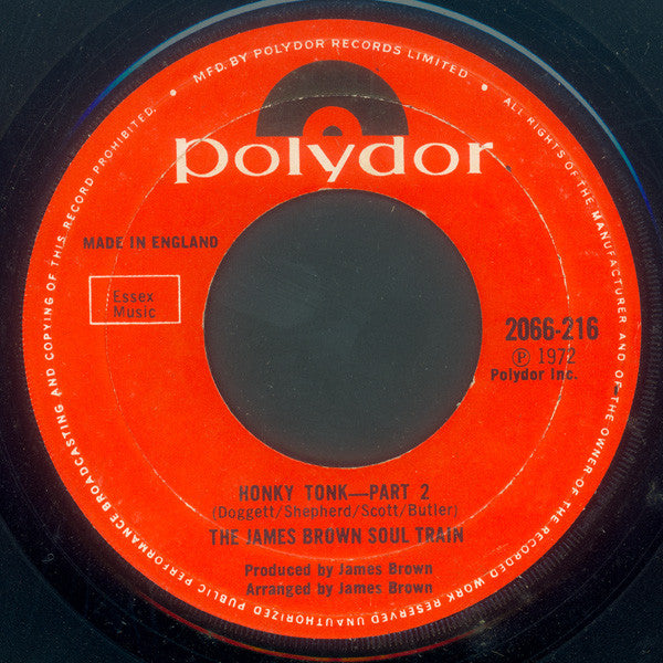 The James Brown Soul Train : Honky Tonk (7", Single)