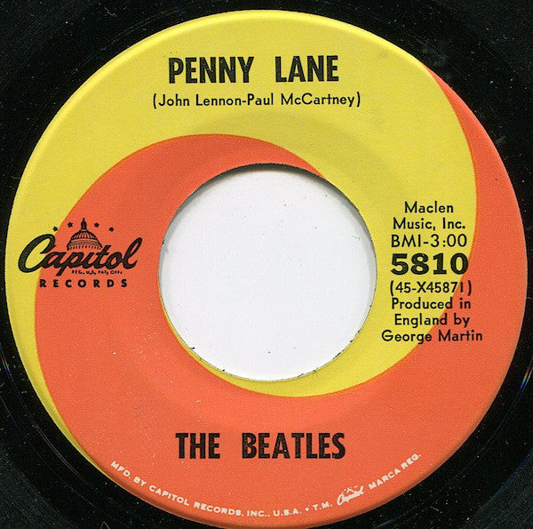 The Beatles : Strawberry Fields Forever / Penny Lane (7", Single, Scr)