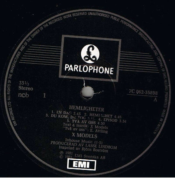 X Models : Hemligheter (LP, Album)