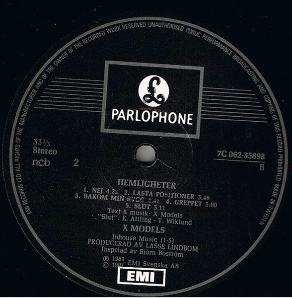X Models : Hemligheter (LP, Album)
