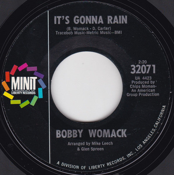 Bobby Womack : It's Gonna Rain (7", Single, Styrene, Mon)