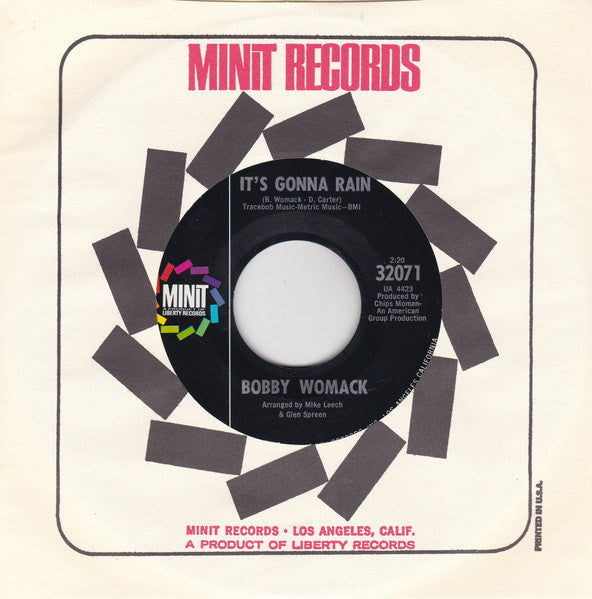 Bobby Womack : It's Gonna Rain (7", Single, Styrene, Mon)
