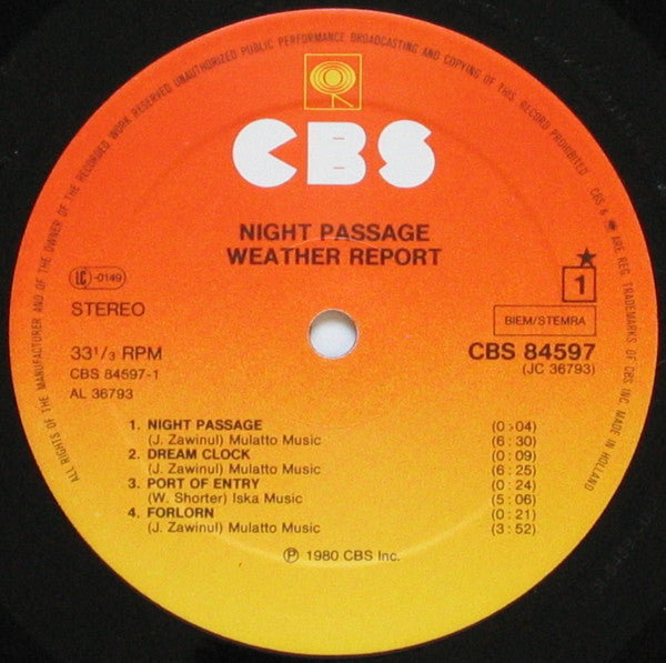 Weather Report : Night Passage (LP, Album)