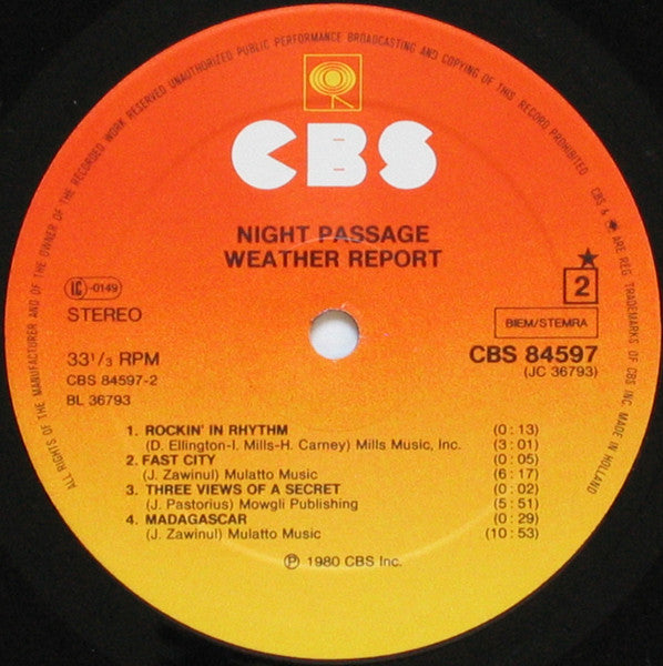 Weather Report : Night Passage (LP, Album)