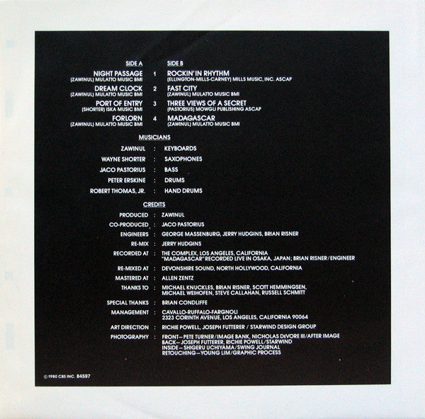 Weather Report : Night Passage (LP, Album)