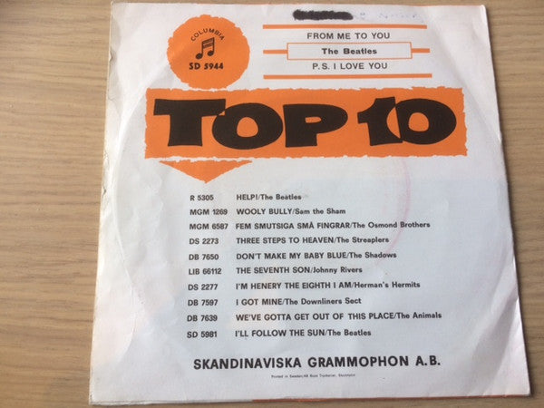 The Beatles : From Me To You / P. S. I Love You (7", Mono, RP, Ora)