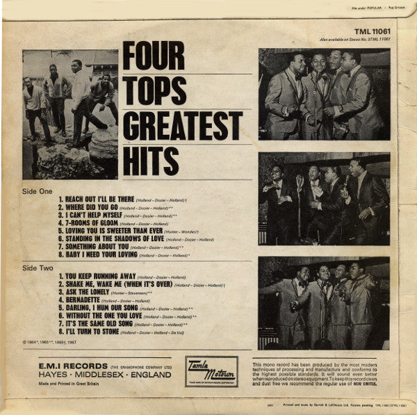 Four Tops : Greatest Hits (LP, Comp, Mono)