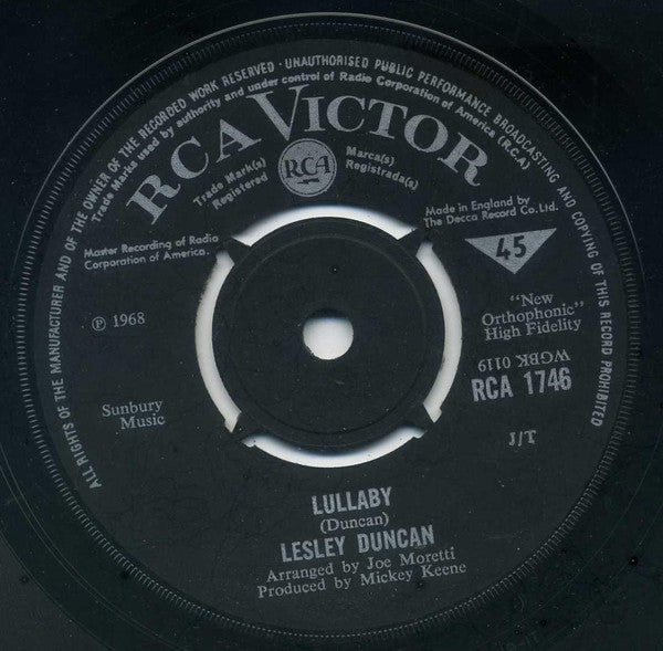 Lesley Duncan : Lullaby / I Love You, I Love You (7", Single)
