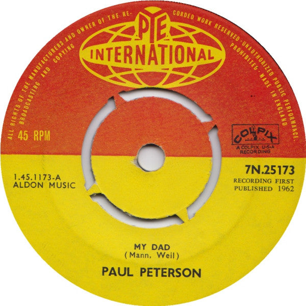Paul Petersen : My Dad (7")