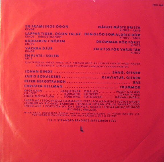 Lustans Lakejer : En Plats I Solen (LP, Album)