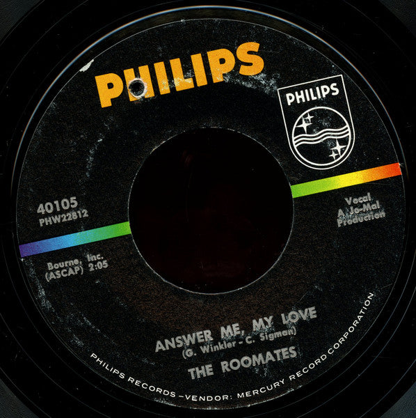The Roommates : Answer Me, My Love / Gee (7", Single, Styrene)