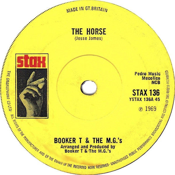 Booker T & The MG's : The Horse (7", Single, Sol)