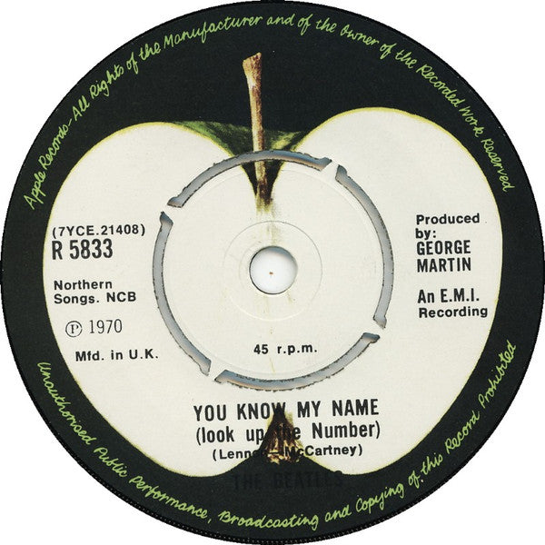 The Beatles : Let It Be c/w You Know My Name (7", Single, RE)