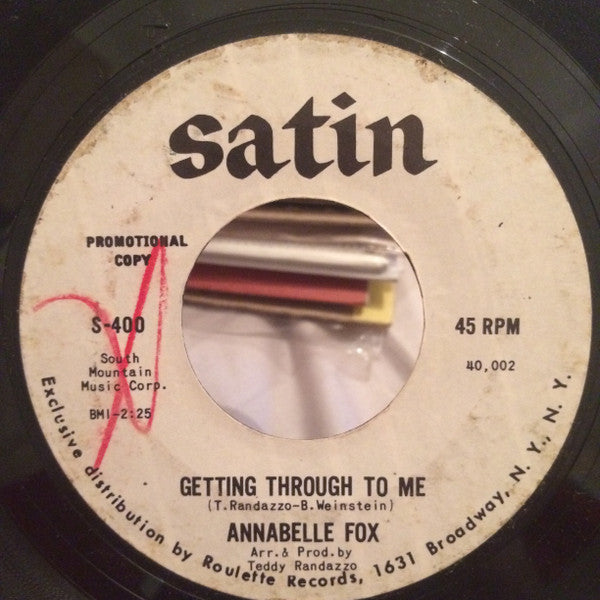 Annabelle Fox : Getting Through To Me (7", Single, Promo)