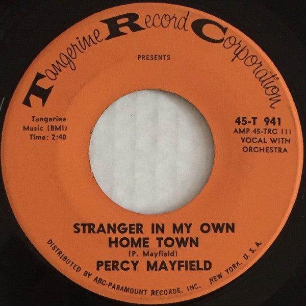 Percy Mayfield : Stranger In My Own Home Town / Maybe It's Because Of Love (7", Single)
