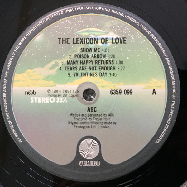 ABC : The Lexicon Of Love (LP, Album)