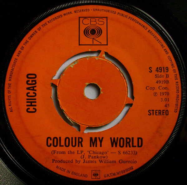 Chicago (2) : Make Me Smile (7", Single, Kno)