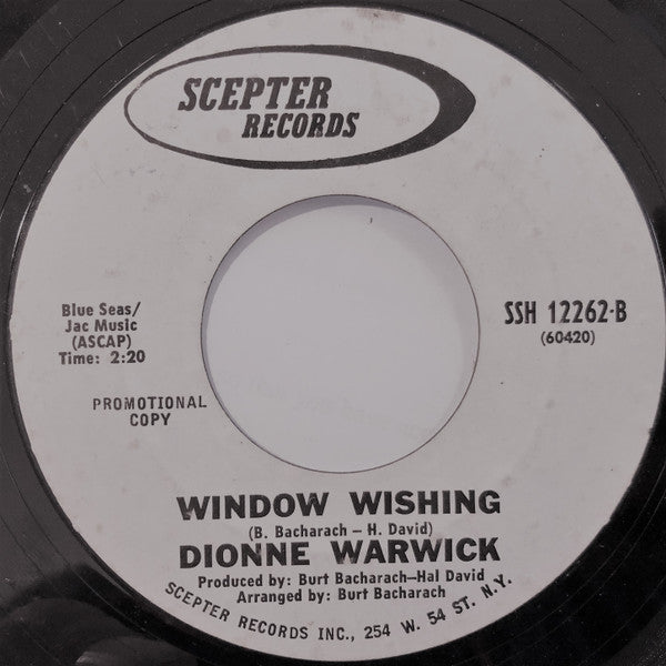 Dionne Warwick : You've Lost That Lovin' Feeling / Window Wishing (7", Single, Promo)