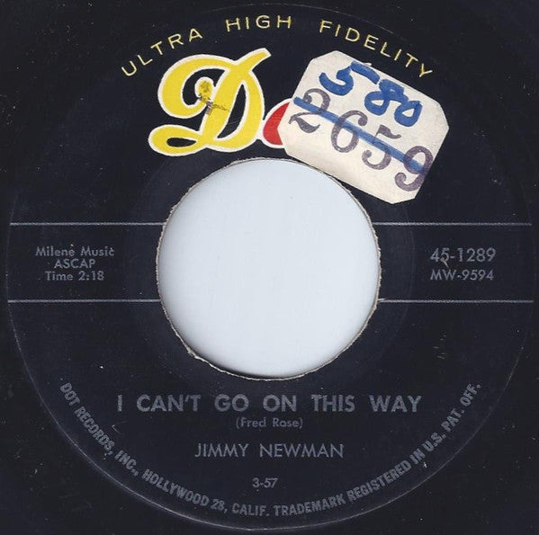 Jimmy C. Newman : A Fallen Star / I Can't Go On This Way (7")
