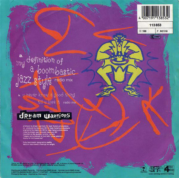 Dream Warriors : My Definition Of A Boombastic Jazz Style (7", Single)