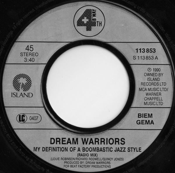 Dream Warriors : My Definition Of A Boombastic Jazz Style (7", Single)