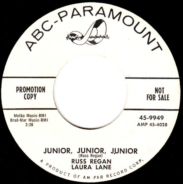 Russ Regan, Laura Lane (2) : Junior, Junior, Junior (7", Single, Promo)