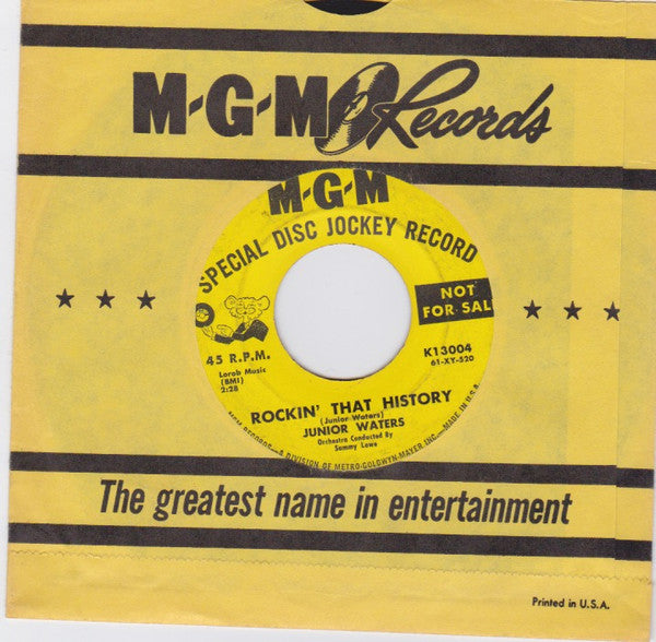Junior Waters : Rockin' That History/I'll See You In My Dreams (7", Promo)