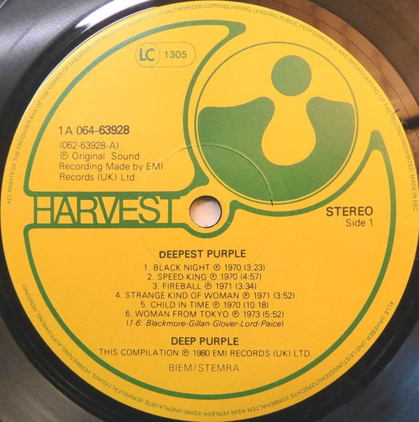 Deep Purple : Deepest Purple (The Very Best Of Deep Purple) (LP, Comp)