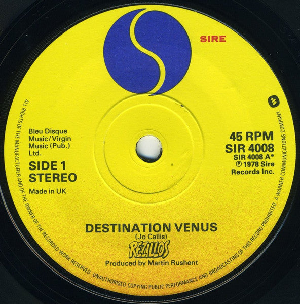 The Rezillos : Destination Venus (7", Single)