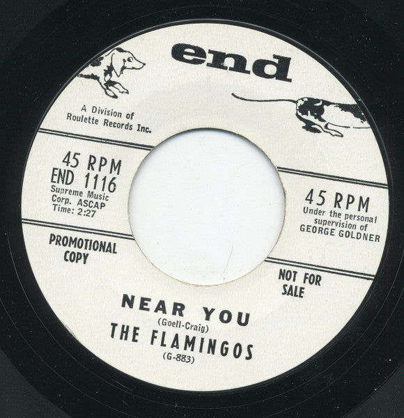 The Flamingos : Near You / For All We Know (7", Promo, Styrene)