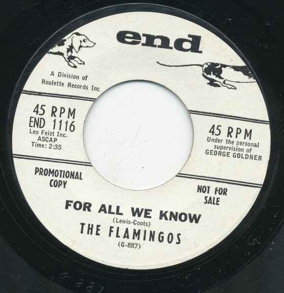 The Flamingos : Near You / For All We Know (7", Promo, Styrene)