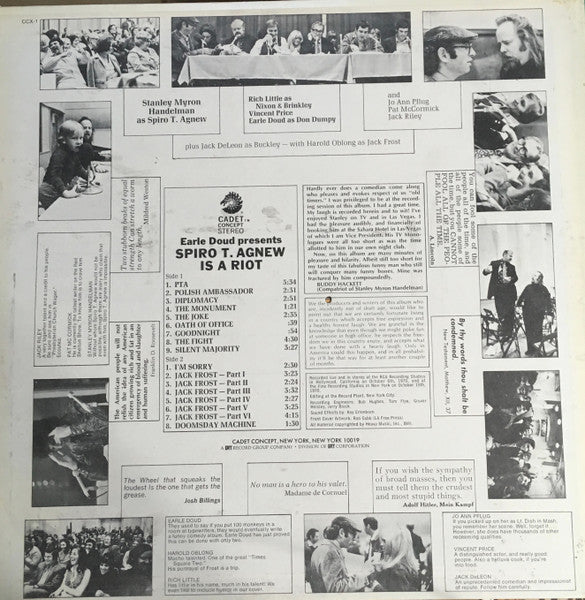 Earle Doud : Spiro T. Agnew Is A Riot (LP, Album)