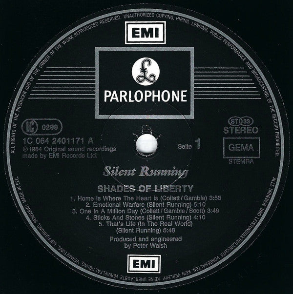 Silent Running : Shades Of Liberty (LP, Album, Bla)