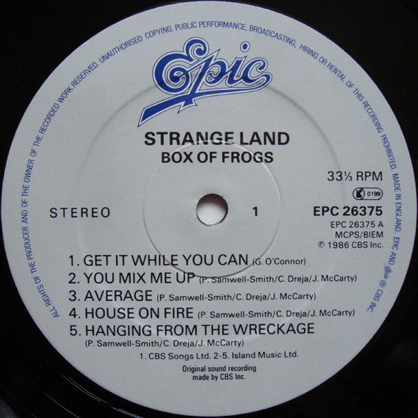 Box Of Frogs : Strange Land (LP, Album)