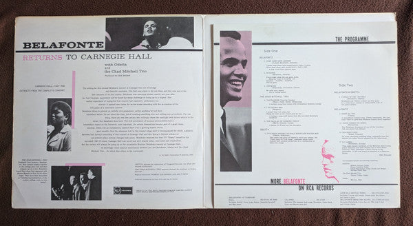 Harry Belafonte With Odetta & The Chad Mitchell Trio : Belafonte Returns To Carnegie Hall (LP, Album, m/t)