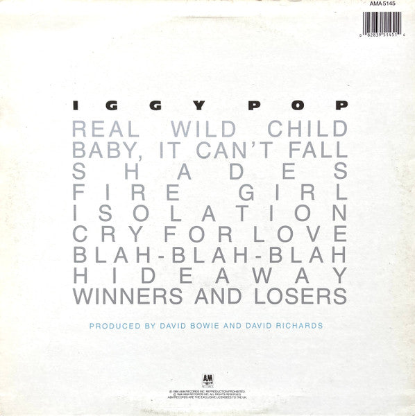 Iggy Pop : Blah-Blah-Blah (LP, Album)