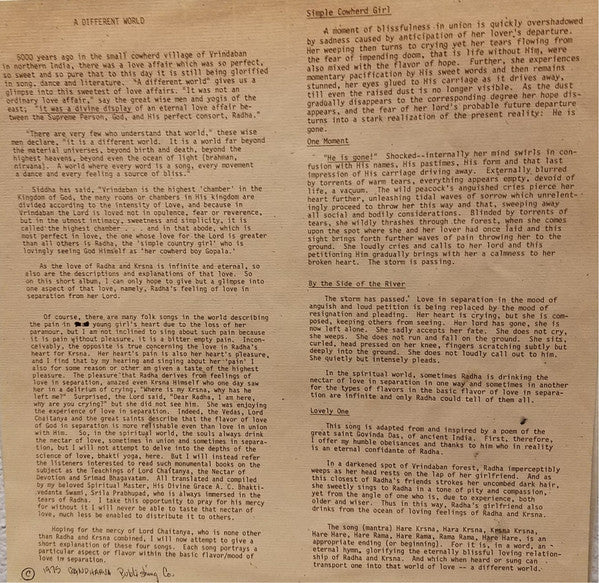 Siddha : A Very Gentle Force: This World / A Different World (LP, Advance)