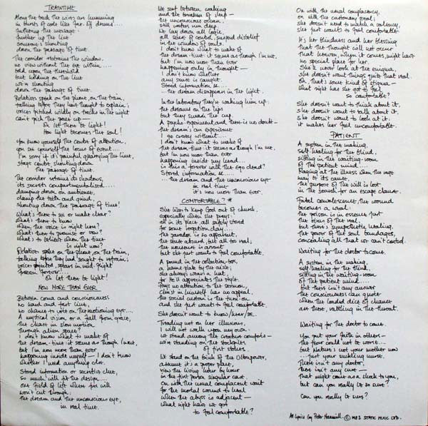 Peter Hammill : Patience (LP, Album)