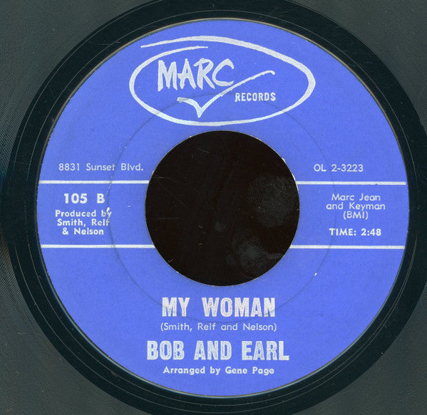 Bob & Earl : Puppet On A String / My Woman (7")