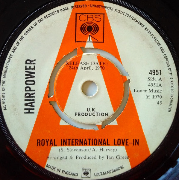 Hairpower : Royal International Love-In (7", Promo)