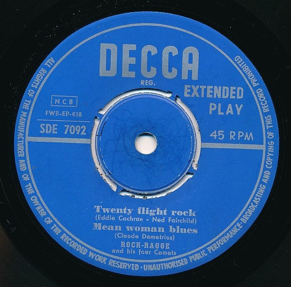 Rock-Ragge And His Four Comets : Comet Rock! (7", EP, Mono)